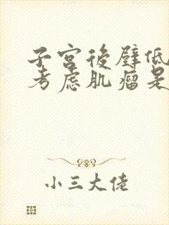 子宫后壁低回声考虑肌瘤是什么