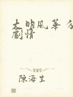 大明风华 分集剧情