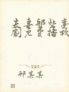 夫妻那些事电视剧免费播放