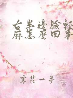 右半边脸轻微发麻怎么回事