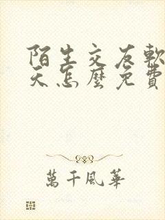 陌生交友软件聊天怎么免费聊天