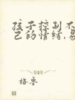 孩子控制不住自己的情绪,易怒,易烦躁