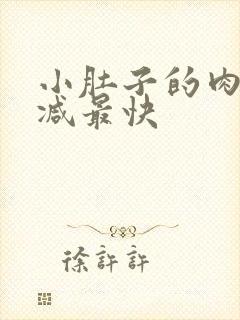 小肚子的肉怎么减最快