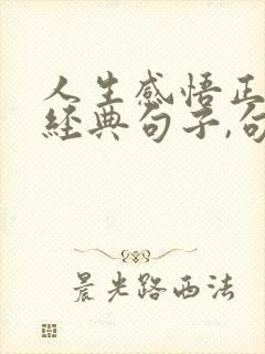 人生感悟正能量经典句子,句句精辟有哲理