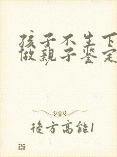 孩子不生下来能做亲子鉴定吗