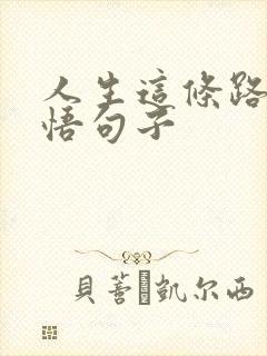 人生这条路的感悟句子