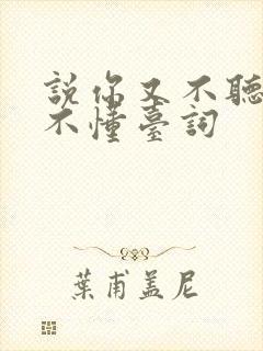 说你又不听听又不懂台词