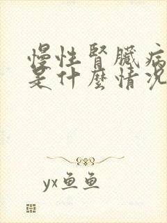 慢性肾脏病4期是什么情况