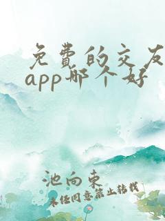 免费的交友软件app哪个好