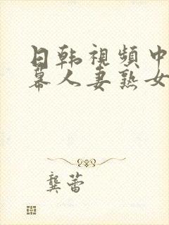 日韩视频中文字幕人妻熟女在线观看