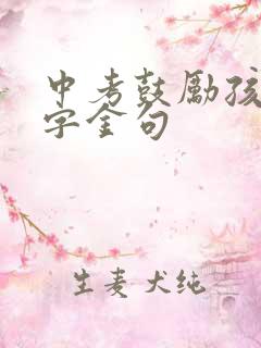 中考鼓励孩子8字金句