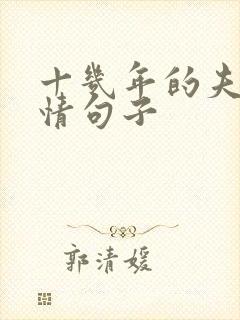 十几年的夫妻感情句子