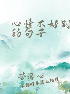 心情不好别惹我的句子