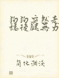 狗狗突然走路不稳后腿无力