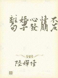 离婚心情不好的句子发朋友圈