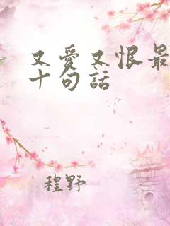 又爱又恨最经典十句话