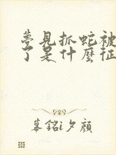 梦见抓蛇被蛇咬了是什么征兆男人