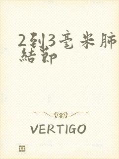 2到3毫米肺有结节