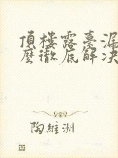 顶楼露台漏水怎么彻底解决