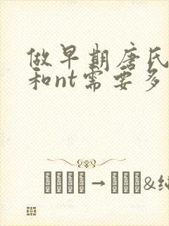 做早期唐氏筛查和nt需要多少钱