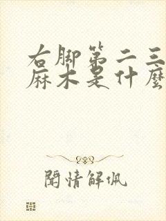 右脚第二三脚趾麻木是什么原因