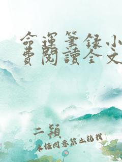 命运笔录小说免费阅读全文最新章节