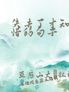 失去了才知道珍惜的句子