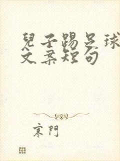 儿子踢足球最火文案短句