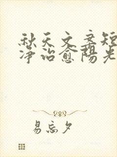 秋天文案短句干净治愈阳光