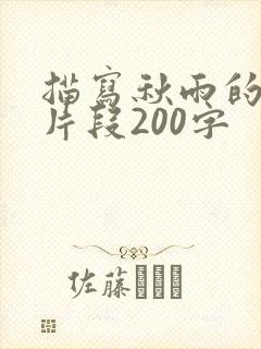 描写秋雨的优美片段200字