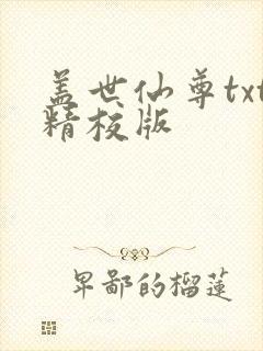 盖世仙尊txt精校版