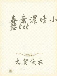 春意浓晴小说网盘txt