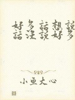 好多话想说好多话没说好多话不能说什么意思