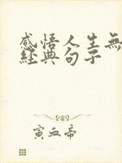 感悟人生无常的经典句子