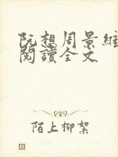 阮想周景维免费阅读全文