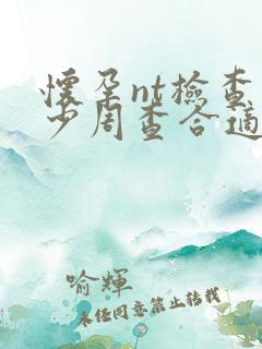 怀孕nt检查多少周查合适