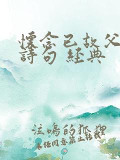 怀念已故父亲的诗句 经典