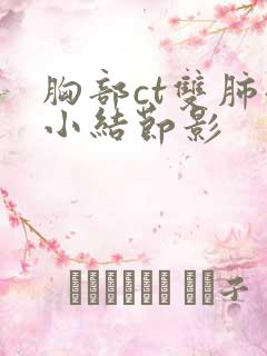 胸部ct双肺微小结节影