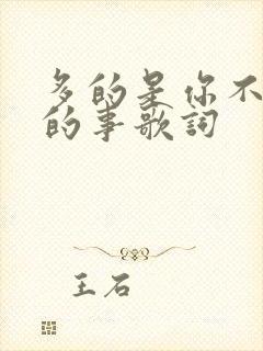 多的是你不知道的事歌词