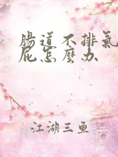 肠道不排气不放屁怎么办