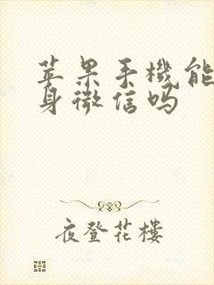 苹果手机能用分身微信吗