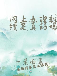 网上办理离婚手续是真的吗