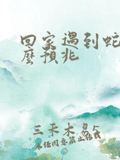 回家遇到蛇有什么预兆