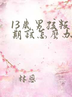 13岁男孩叛逆期该怎么办