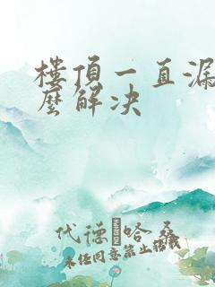 楼顶一直漏水怎么解决