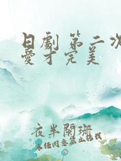 日剧 第二次恋爱才完美