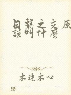 日系之交原著小说叫什么