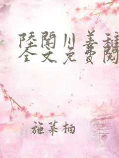 陆闻川姜稚小说全文免费阅读