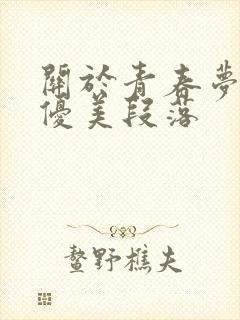 关于青春梦想的优美段落