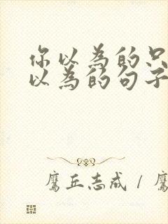 你以为的只是你以为的句子